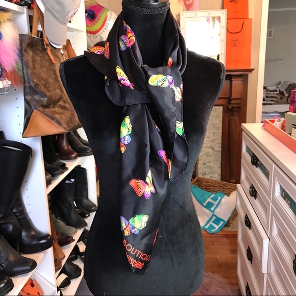 Moschino Boutique Silk Scarf Butterflies - Picture 5 of 6